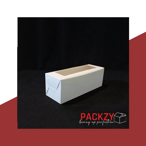 Bakery Box For 3 Cupcakes-White (9x3x3 Inches)