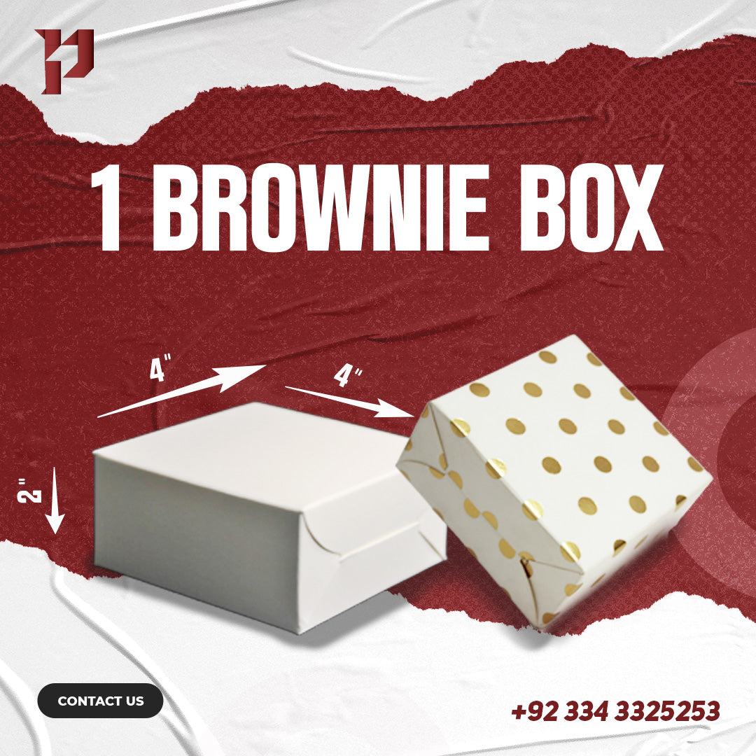 BOX FOR ONE BROWNIE AND MITHAI (250 GSM) 4*4*2