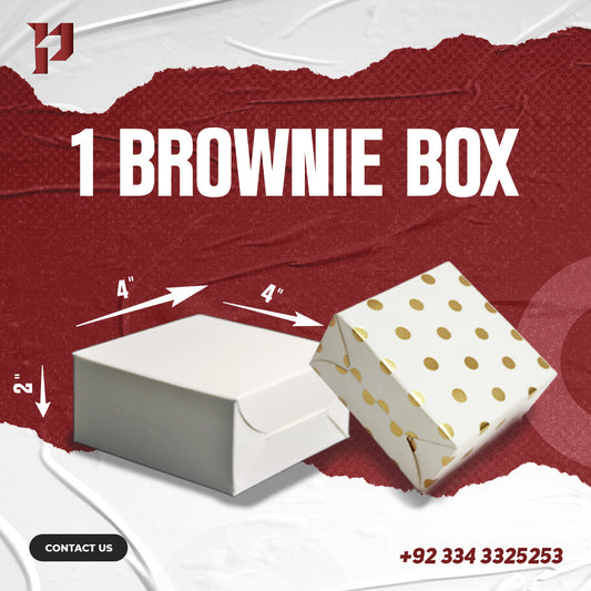 BOX FOR ONE BROWNIE AND MITHAI (250 GSM) 4*4*2