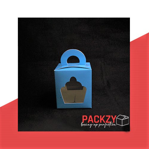 Gift Box for One Cupcake (Pink, Blue, White, Golden) – Elegant Packaging for Special Occasions