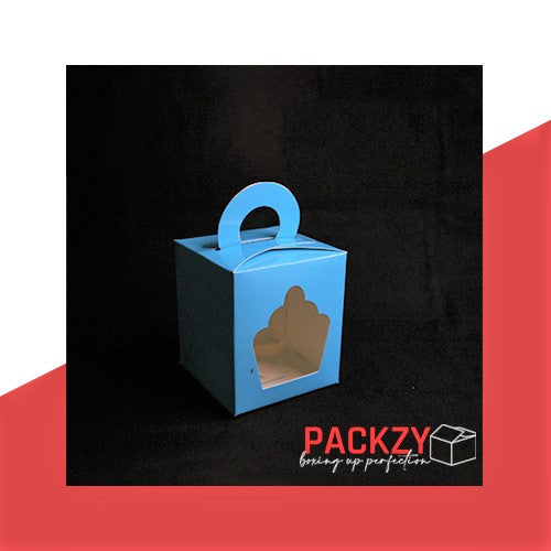 Gift Box for One Cupcake (Pink, Blue, White, Golden) – Elegant Packaging for Special Occasions
