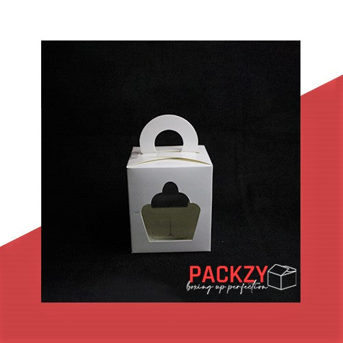 Gift Box for One Cupcake (Pink, Blue, White, Golden) – Elegant Packaging for Special Occasions