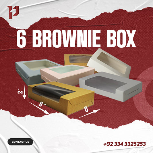 Box for 6 Brownies (6x9x2 inches) – Sturdy Packaging for Fresh Brownies