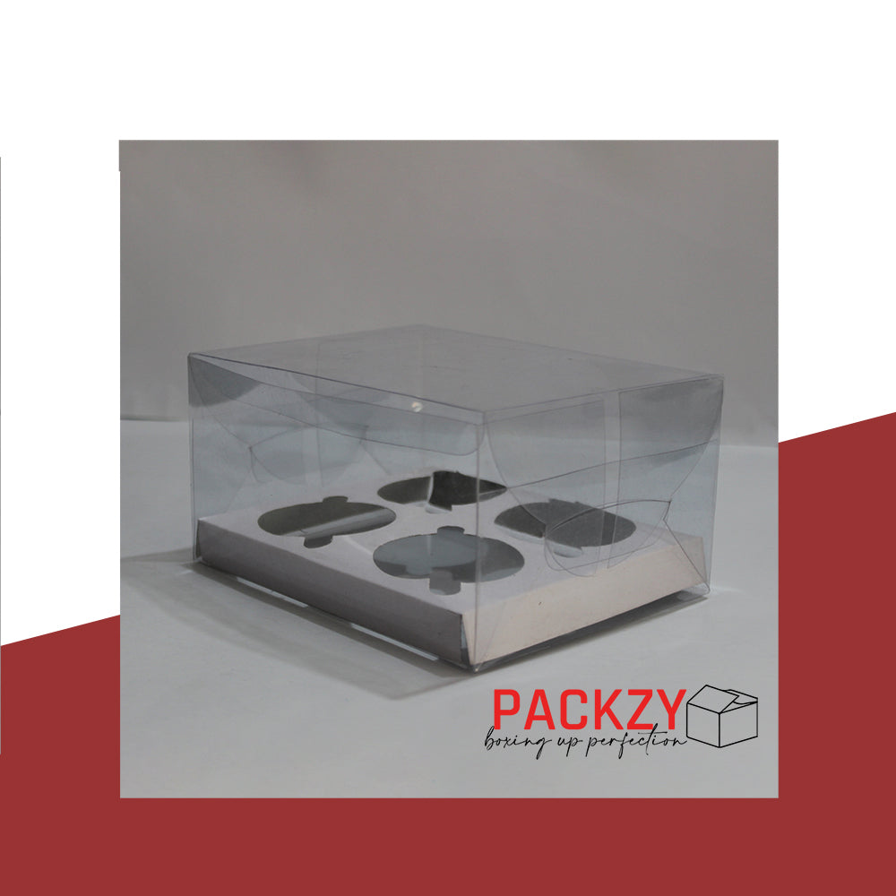 Cupcake Box for 4 Cupcakes (White) – Bakery Packaging Box