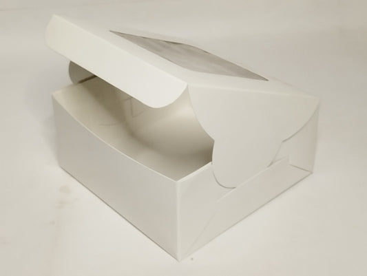 Bakery Box – White, 6x6x3 Inches with Transparent Window