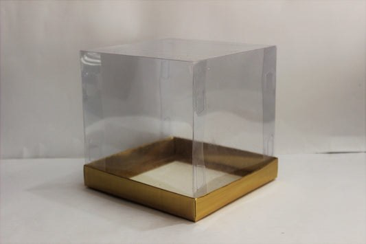 Transparent Gift Box (6"x6"x6") – 5-Sided PVC Packaging for Cakes, Sweets & Gifts