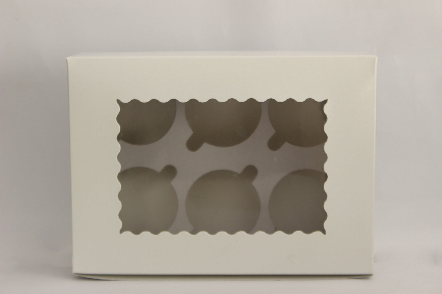 Box for 6 Cupcakes (6x9x3 inches)(white,golden,pink,blue,transparent)