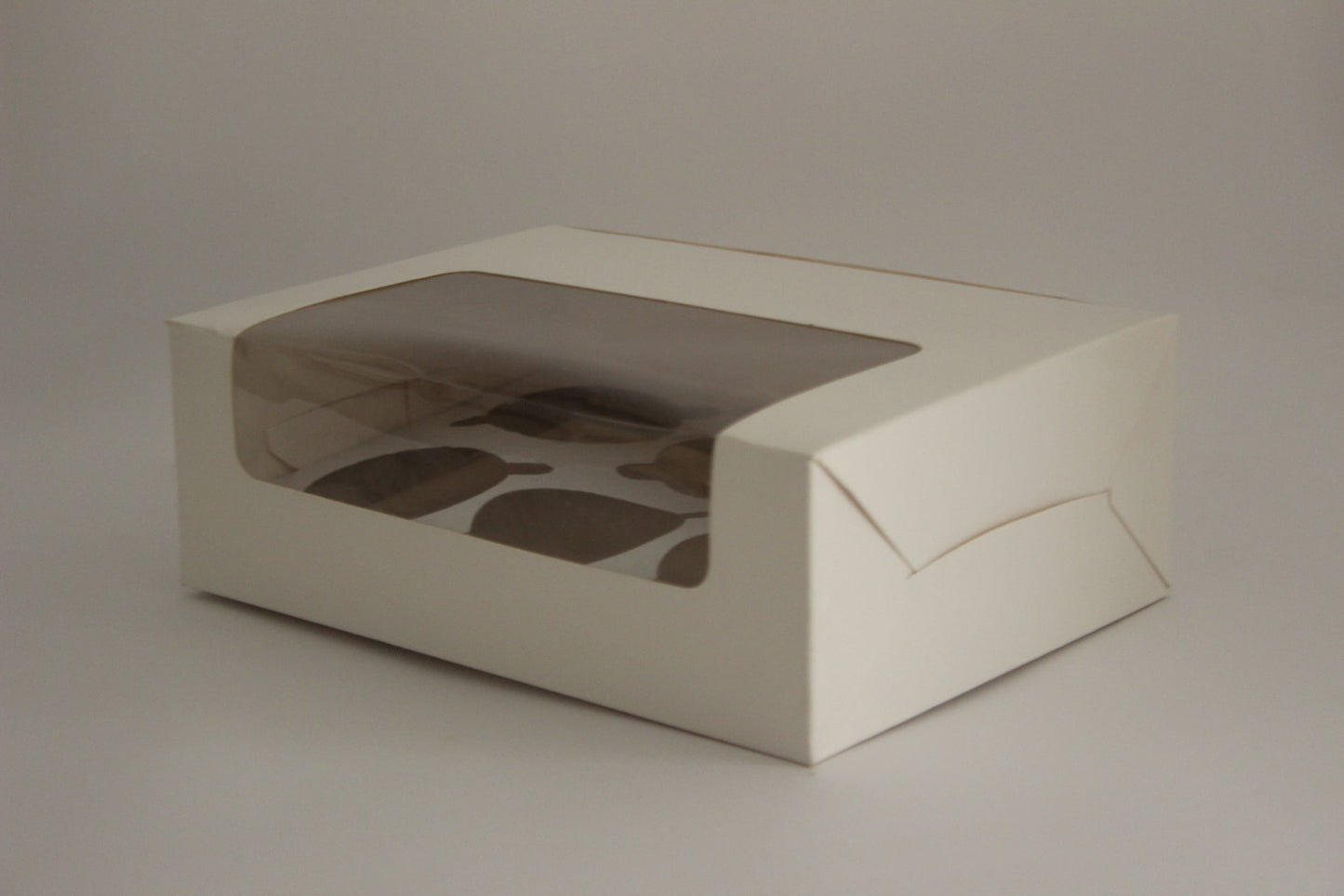 Box for 6 Cupcakes (6x9x3 inches)(white,golden,pink,blue,transparent)