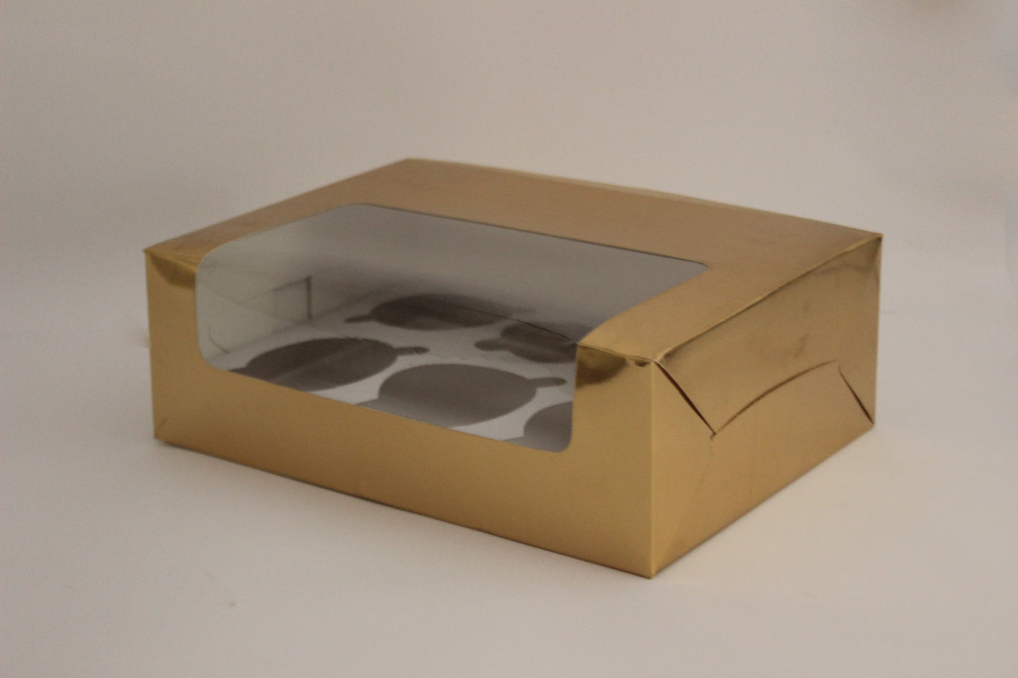 Box for 6 Cupcakes (6x9x3 inches)(white,golden,pink,blue,transparent)