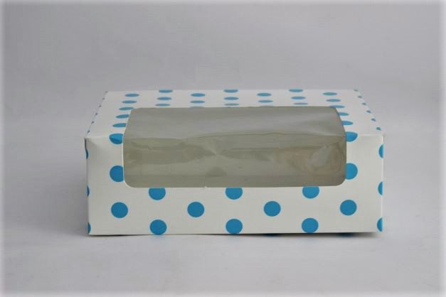 Box for 6 Cupcakes (6x9x3 inches)(white,golden,pink,blue,transparent)