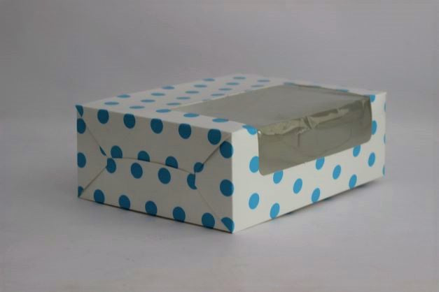 Box for 6 Cupcakes (6x9x3 inches)(white,golden,pink,blue,transparent)