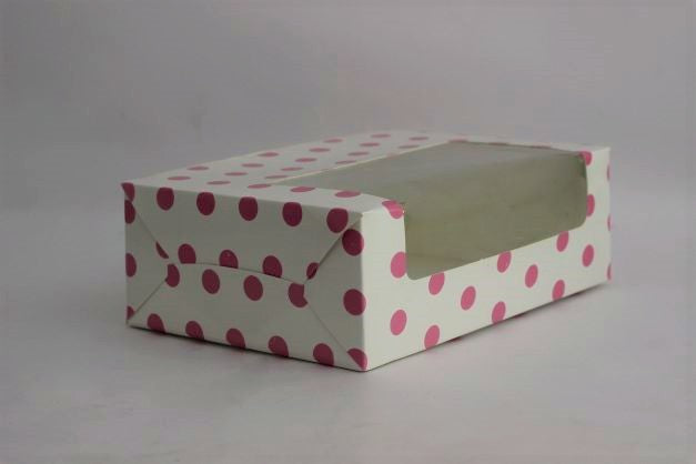 Box for 6 Cupcakes (6x9x3 inches)(white,golden,pink,blue,transparent)