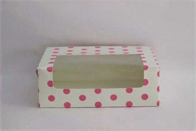 Box for 6 Cupcakes (6x9x3 inches)(white,golden,pink,blue,transparent)