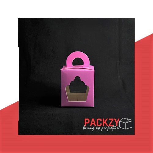 Gift Box for One Cupcake (Pink, Blue, White, Golden) – Elegant Packaging for Special Occasions