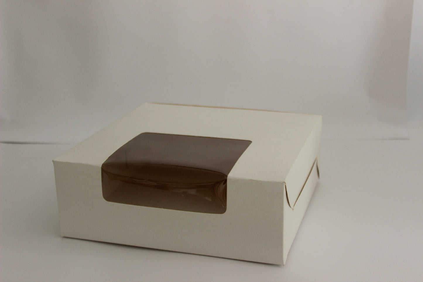 Cake Box – White, 9x9x4 Inches with Transparent Window