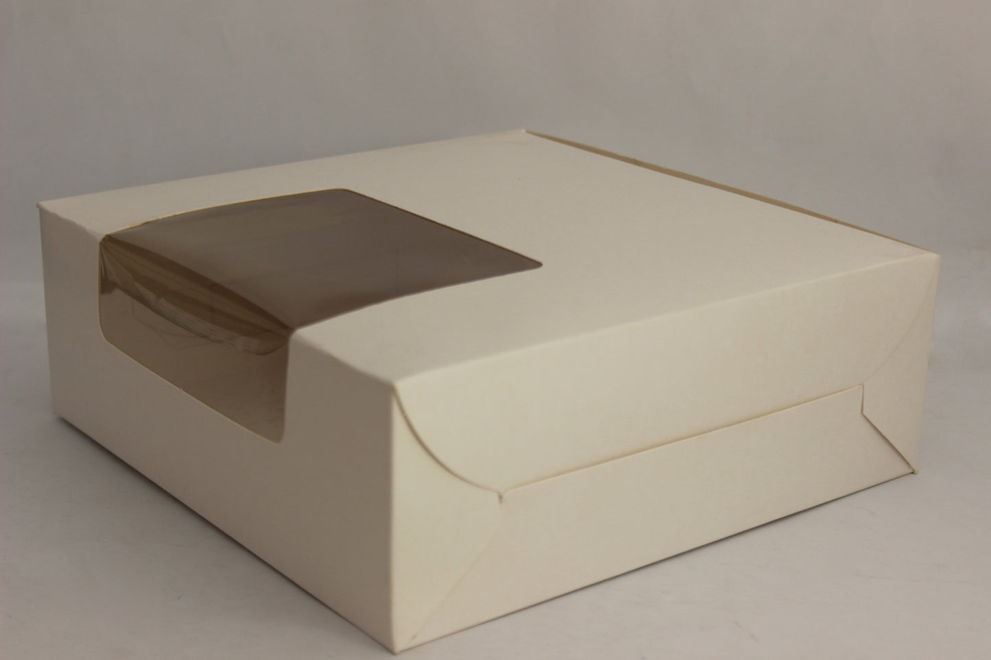 Cake Box – White, 9x9x4 Inches with Transparent Window