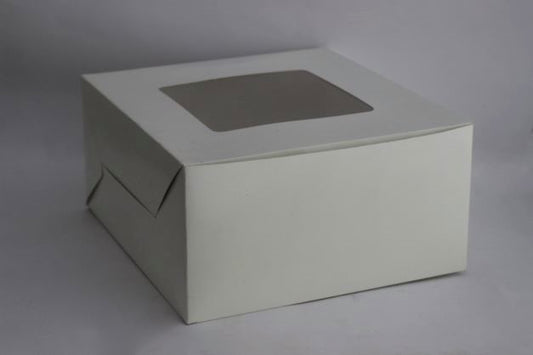 Large White Cake Box – 11.5 x 12.5 x 6 Inches with Transparent Window