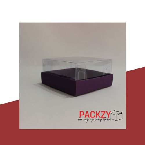 Transparent Gift Box (4"x4"x2") – 5-Sided PVC Packaging for Cakes, Sweets & Gifts