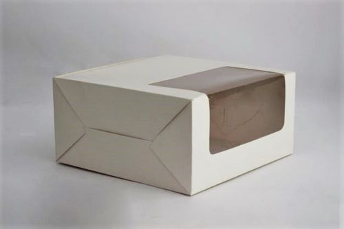 Cake Box – White, 8x8x4 Inches with Transparent Window