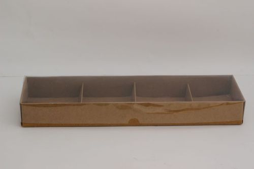 Transparent Box with PVC Lid (4 Compartments) – Premium Packaging for Brownies, Gifts, and Sweets