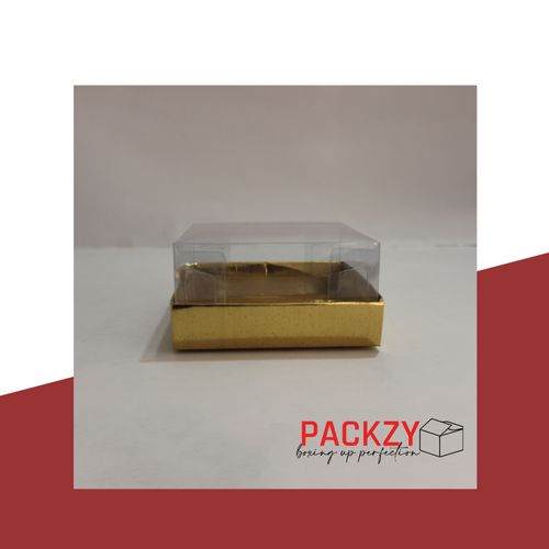 Transparent Gift Box (4"x4"x2") – 5-Sided PVC Packaging for Cakes, Sweets & Gifts