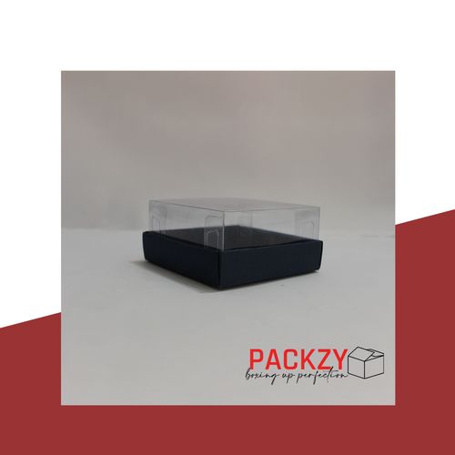 Transparent Gift Box (4"x4"x2") – 5-Sided PVC Packaging for Cakes, Sweets & Gifts
