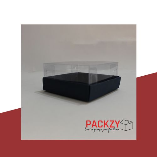 Transparent Gift Box (4"x4"x2") – 5-Sided PVC Packaging for Cakes, Sweets & Gifts