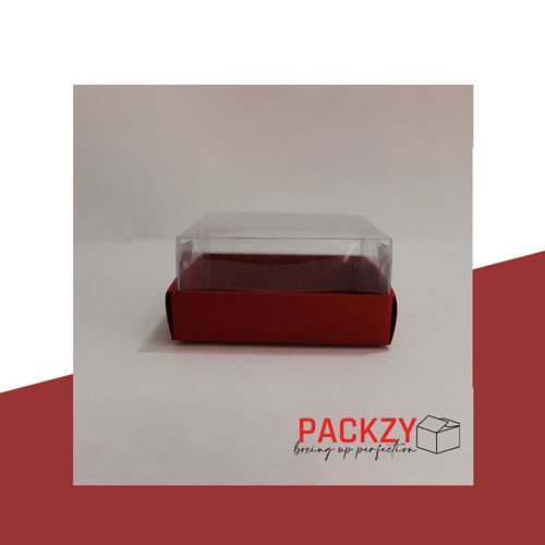 Transparent Gift Box (4"x4"x2") – 5-Sided PVC Packaging for Cakes, Sweets & Gifts