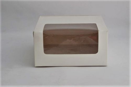 Cake Box – White, 8x8x4 Inches with Transparent Window