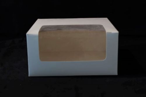 Cake Box – White, 8x8x4 Inches with Transparent Window