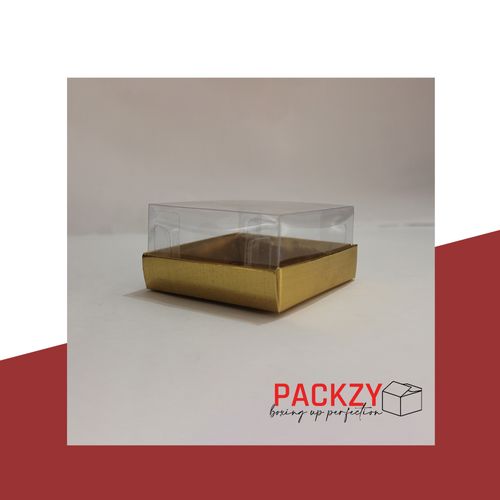 Transparent Gift Box (4"x4"x2") – 5-Sided PVC Packaging for Cakes, Sweets & Gifts