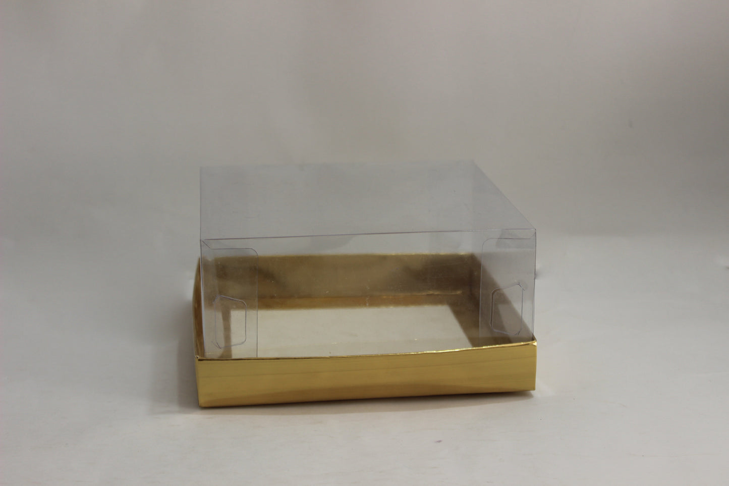 Transparent Gift Box (6"x6"x3") – 5-Sided PVC Packaging for Cakes, Sweets & Gifts