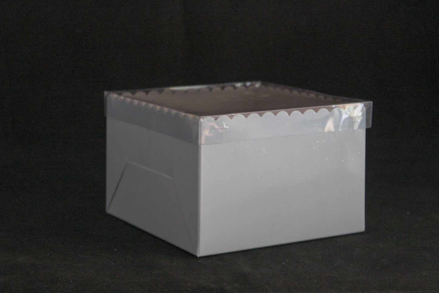 Gift Box with Clear Plastic Lid (6x6x4 inches) – Ideal for Cakes, Cupcakes, and Gifts