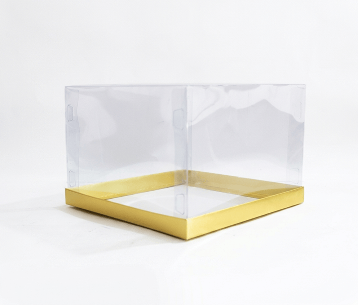 Multicolor Transparent Gift Box for Cakes & Gifts (10"x10"x7") Inches