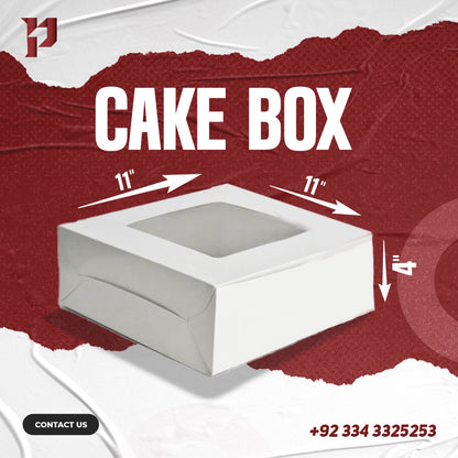 cake box, white, 11x11x4