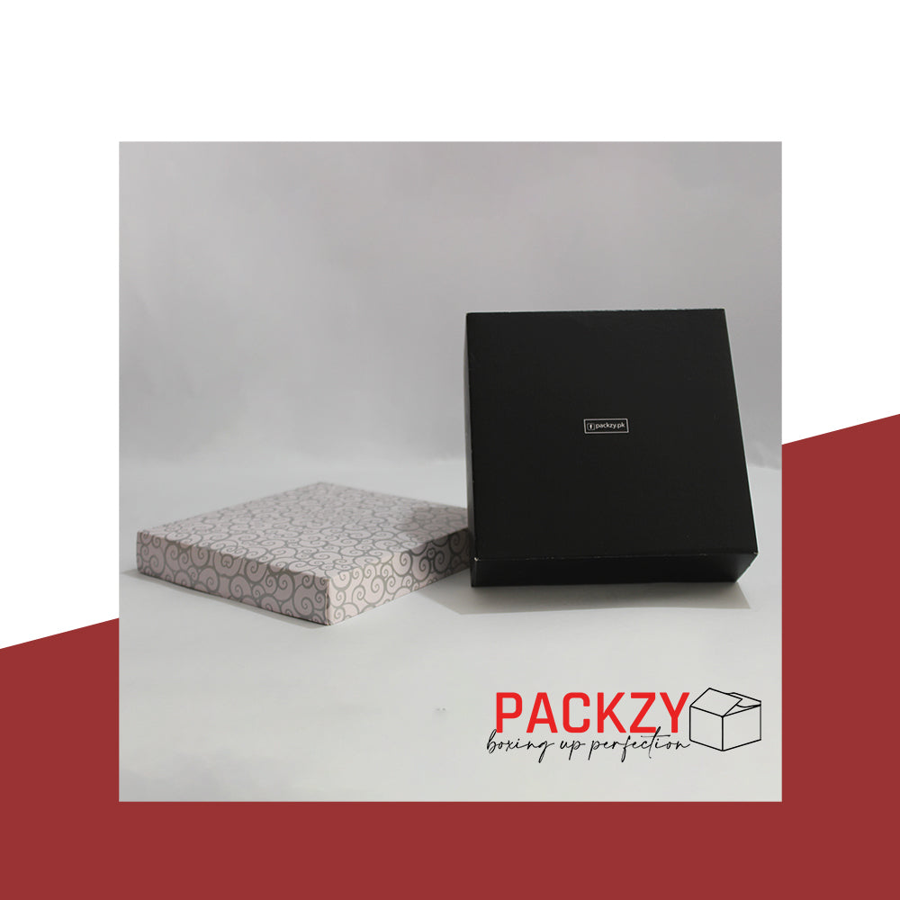 Bakery Gift box for sweets, mithai and chocolates in Printed Black & white design