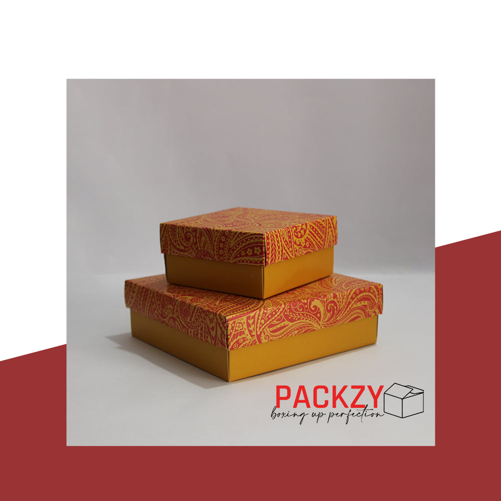 Gift Boxes in Multiple Sizes (4"x4"x2", 6"x6"x2") – Elegant Packaging for Sweets and Treats