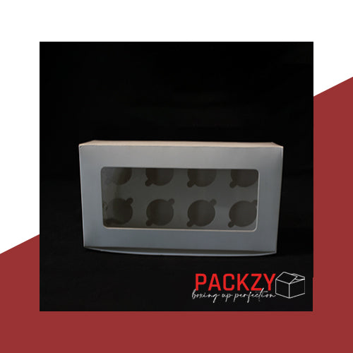 Bakery Box for 8 Mini Cupcakes- (9x5x2.5) -White