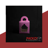 Gift Handle Box for One Cupcake (4"x4"x4") 9