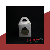 Gift Handle Box for One Cupcake (4"x4"x4") 10