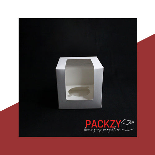 Bakery Gift Box For Sweets, Cupcake & Candles- 4x4 inches 12