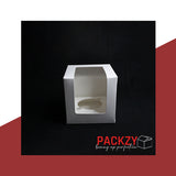 Bakery Gift Box For Sweets, Cupcake & Candles- 4x4 inches 12