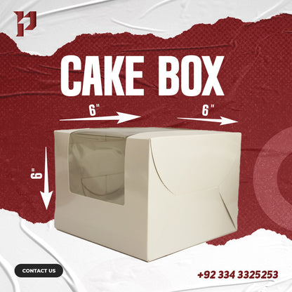 CAKE BOX, WHITE, (L*W*H 6x6x6 inches)