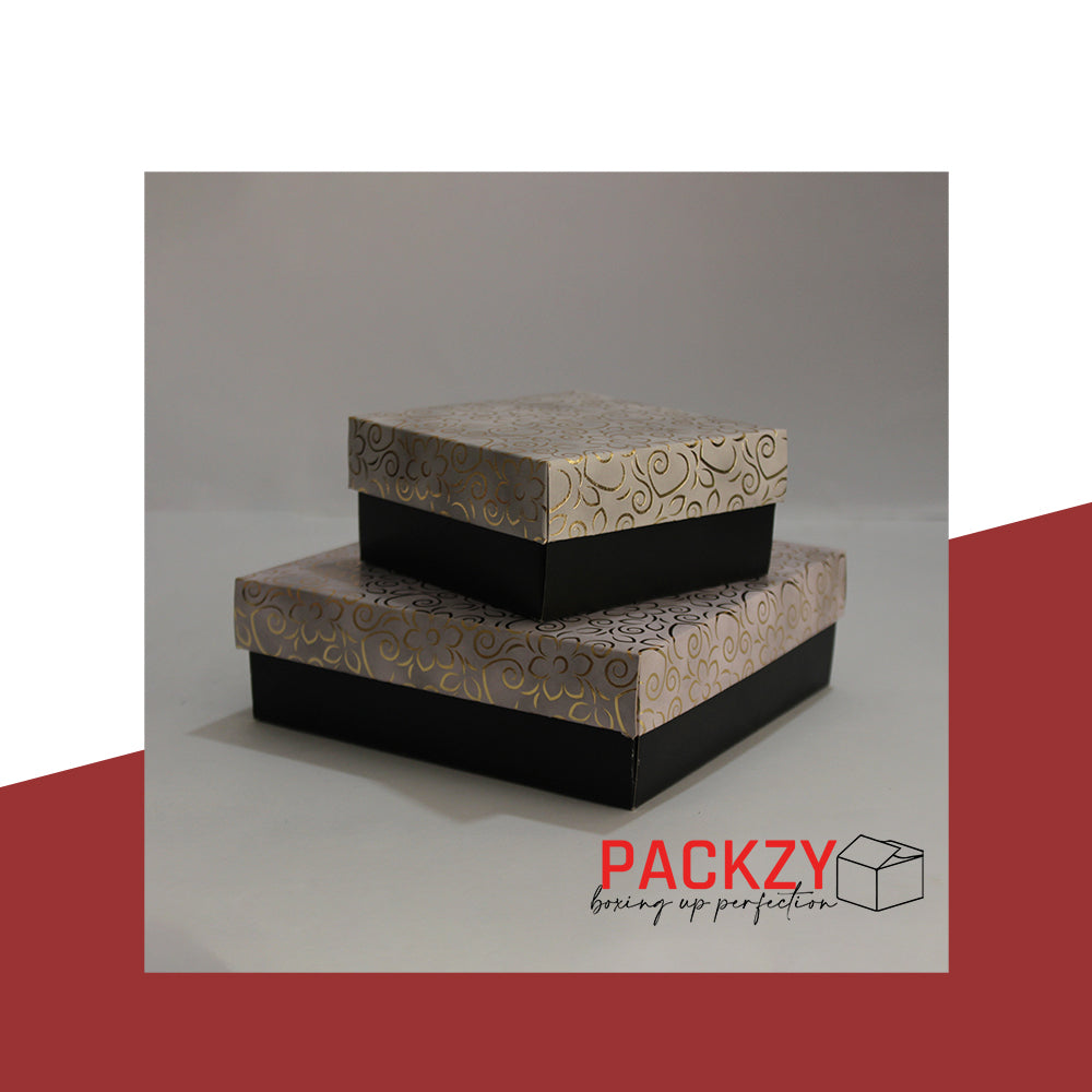 Bakery Gift box for sweets, mithai and chocolates in Printed Black & white design