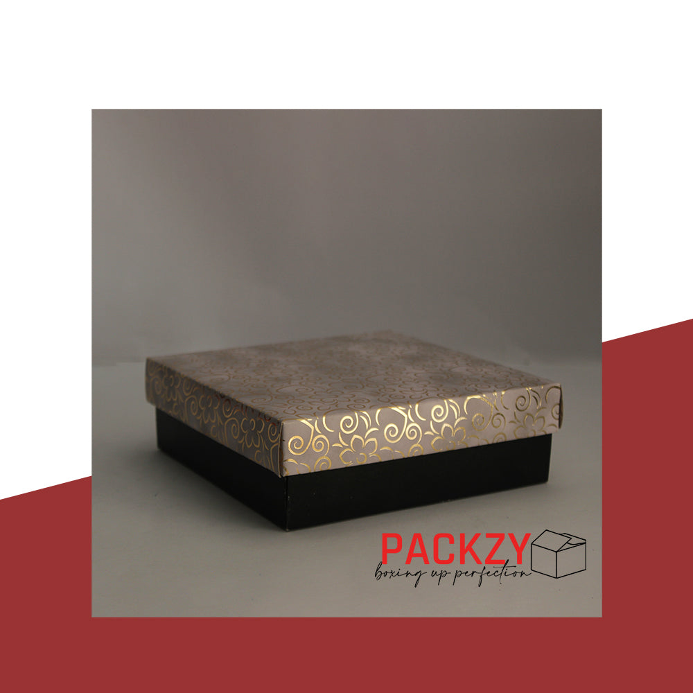 Bakery Gift box for sweets, mithai and chocolates in Printed Black & grey design 5