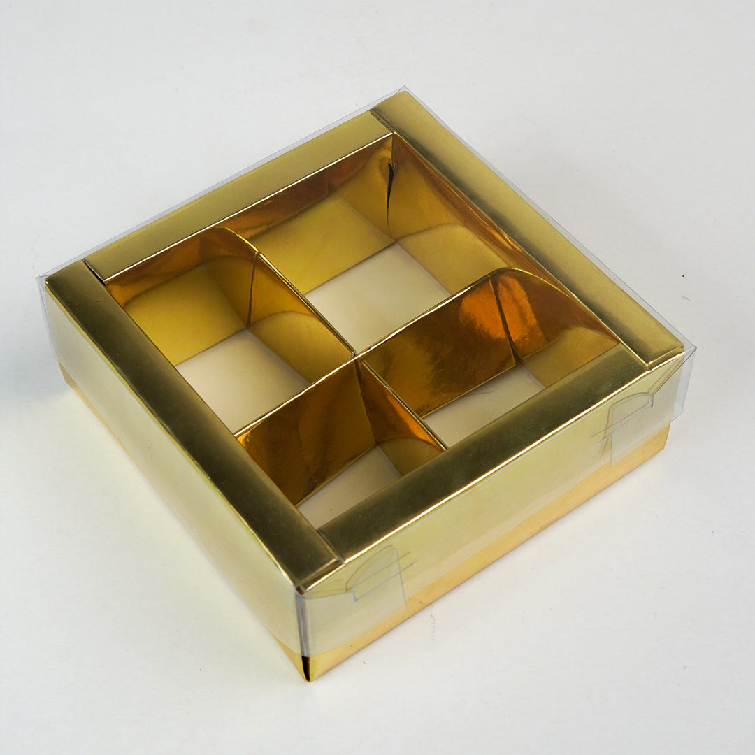 Transparent Pvc Sweet Gift box with 4 Removable Compartments (4" x 4" x 2") 6
