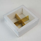 Transparent Pvc Sweet Gift box with 4 Removable Compartments (4" x 4" x 2") 4