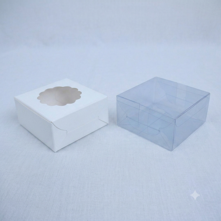 Small Pvc Bakery Gift Box for Brownie Bites, Candles & other small items (3x3x1.5 Inches)