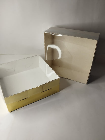 Clear Gift Box with Lid (8x8x3 inches) – Perfect for Cakes, Pastries, and Gifts