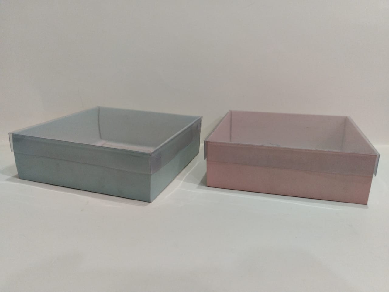 Transparent Box with Clear Top (6"x6"x2") – PVC Lid, Available in Multiple Colors for Sweets, Gifts, and Treats